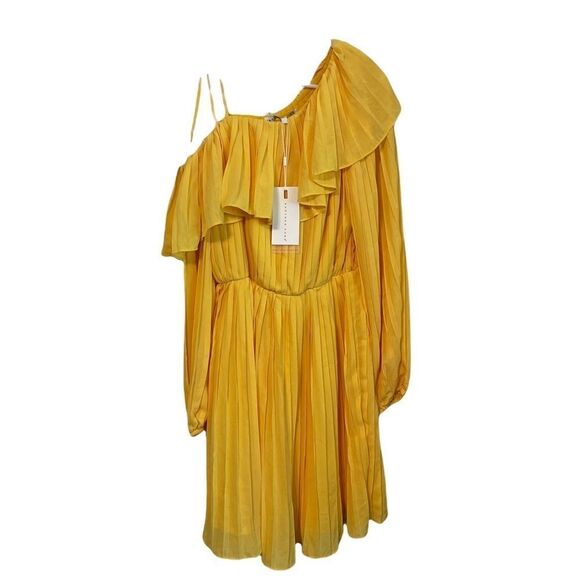 ENDLESS ROSE One Shoulder Yellow Mini Dress.Size S - Picture 5 of 16